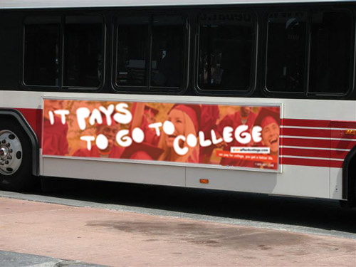 california community colleges poster on side of bus